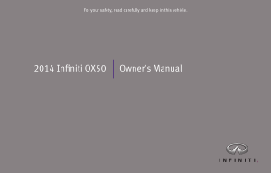 2014 Infiniti QX50 Owner Manual